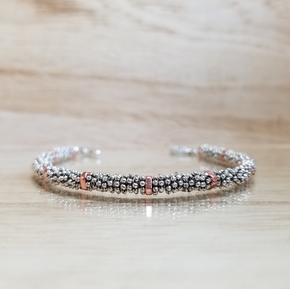 Ladies Two Tone Silver & Copper Beaded Bra… - Picture 4 of 13